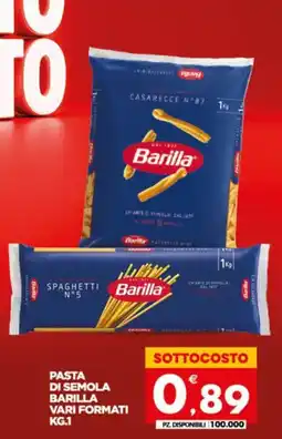 Despar Sicilia Pasta di semola Barilla offerta