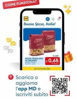 MD Discount Pasta trafileta al bronzo Buona Spesa offerta