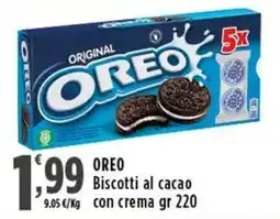 Rossotono Carrefour Oreo biscotti al cacao con crema offerta