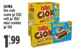 Rossotono Carrefour Saiwa Oro Ciok cuore/ soft/ mini cookies offerta