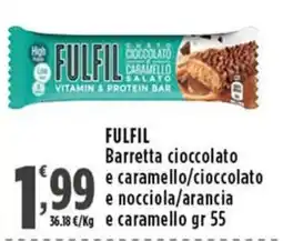 Rossotono Carrefour Fulfil Barretta cioccolato e caramello/cioccolato e nocciola/arancia e caramello offerta