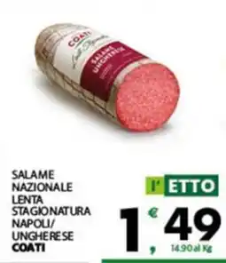 Despar Sicilia Salame nazionale lenta stagionatura napoli/ungherese Coati offerta