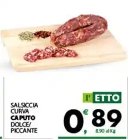 Despar Sicilia Salsiccia curva Caputo dolce/piccante offerta
