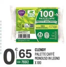 Tutto Risparmio Cash&Carry Clendy palette caffè monouso in legno offerta