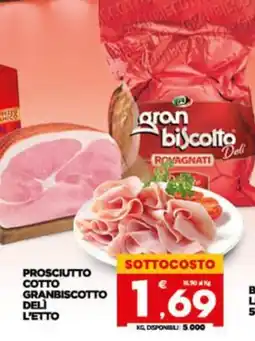 Despar Sicilia Prosciutto cotto Granbiscotto Deli L'Etto offerta