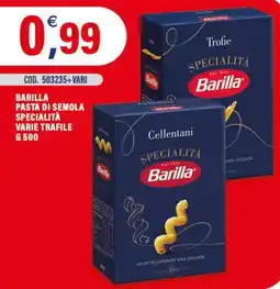 Adhoc Barilla pasta di semola specialità varie trafile offerta