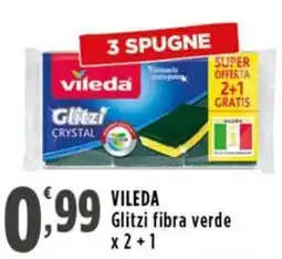 Rossotono Carrefour Vileda Glitzi fibra verde offerta