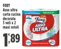 Rossotono Carrefour Foxy asso ultra carta cucina decorata offerta