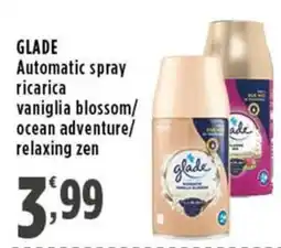 Rossotono Carrefour Glade Automatic spray ricarica vaniglia blossom/ocean adventure/relaxing zen offerta