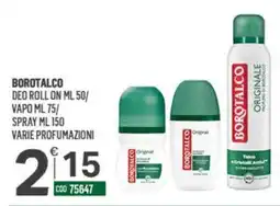 Tutto Risparmio Cash&Carry Borotalco deo roll on/ vapo/ spray offerta