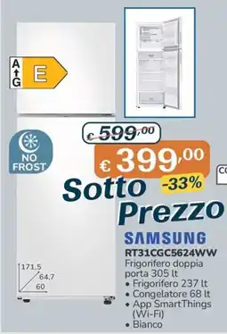 Al Pentolone Frigorifero doppia porta 305 lt Samsung offerta