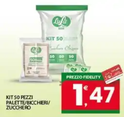 Despar Sicilia Kit 50 pezzi palette/bicchieri/zucchero offerta