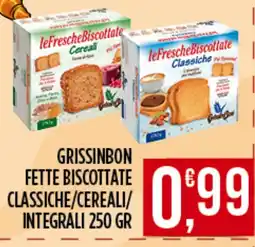Netto Supermercati Grissinbon fette biscottate classiche/cereali/integrali offerta