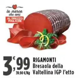 Rossotono Carrefour Rigamonti Bresaola della Valtellina IGP offerta