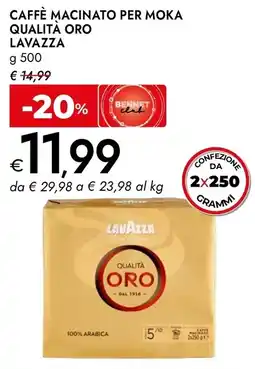 Bennet Caffè macinato per moka Qualità Oro Lavazza offerta