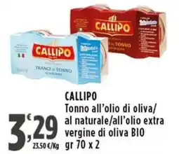 Rossotono Carrefour Callipo Tonno all’olio di oliva offerta