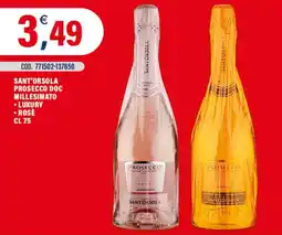 Adhoc Sant'Orsola Prosecco Doc Millesimato Luxury Rosè offerta