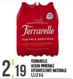 Netto Supermercati Ferrarelle acqua minerale effervescente naturale offerta