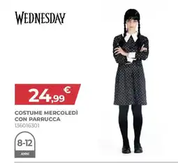 Toys Center Costume mercoledì con parrucca offerta
