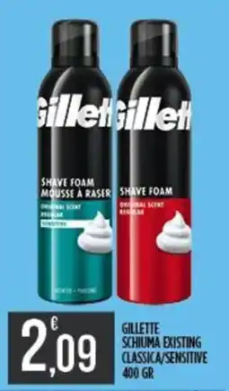 Supermercato Pollio Gillette schiuma existing classica/sensitive offerta