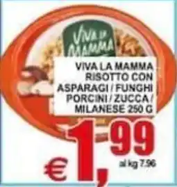 Pewex Viva la mamma risotto con asparagi/funghi porcini/zucca/milanese offerta