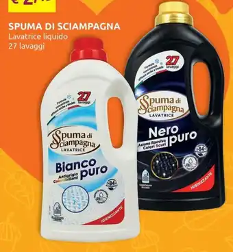 Spuma di sciampagna lavatrice