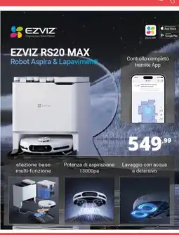 Comet EZVIZ RS20 MAX Robot Aspira & Lapavimenti offerta