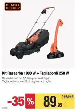 Handy fai da te Black+Decker Kit Rasaerba 1000 W + Tagliabordi 250 W offerta