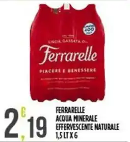 Supermercato Pollio Ferrarelle acqua minerale effervescente naturale offerta