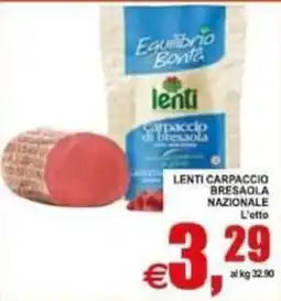 Pewex Lenti carpaccio di bresaola offerta
