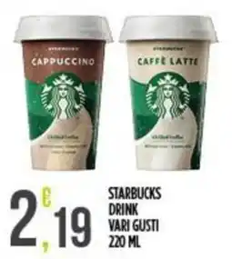 Supermercato Pollio Starbucks drink vari gusti offerta