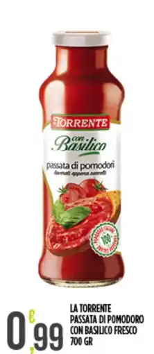 Netto Supermercati La Torrente passata di pomodoro con basilico fresco offerta