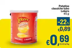 Qui Discount Patatine classiche tubo Lekers offerta