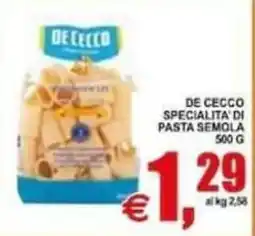 Pewex De Cecco specialità di pasta semola offerta