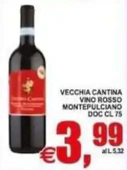 Pewex Vecchia Cantina Vino Rosso Montepulciano offerta