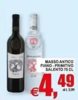 Pewex Masso Antico Fiano - Primitivo Salento offerta