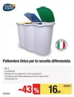 Handy fai da te Pattumiera Unica per la raccolta differenziata offerta
