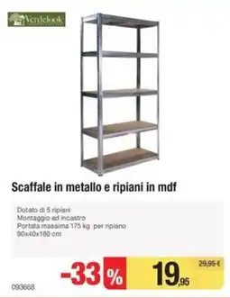 Handy fai da te Scaffale in metallo e ripiani in mdf offerta