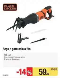 Handy fai da te Black+Decker Sega a gattuccio a filo offerta