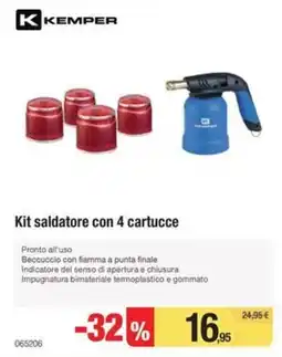 Handy fai da te Kit saldatore Kemper con 4 cartucce offerta
