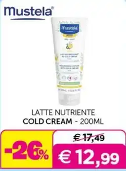 Universo Bimbo Mustela latte nutriente cold cream offerta