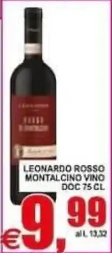 Pewex Leonardo Rosso Montalcino Vino offerta