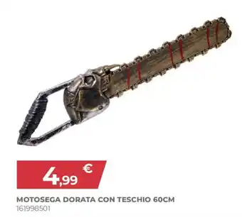 Motosega dorata con teschio