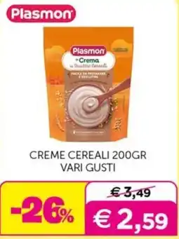 Universo Bimbo Plasmon Crema ai Quattro Cereali offerta