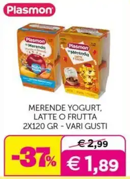 Universo Bimbo Plasmon Merenda Yogurt, Latte o Frutta offerta