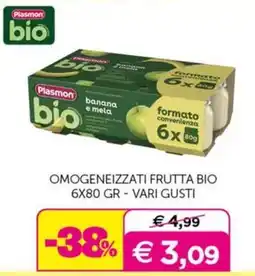Universo Bimbo Plasmon bio omogeneizzati frutta bio offerta