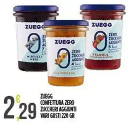 Supermercato Pollio Zuegg confettura zero zuccheri aggiunti offerta