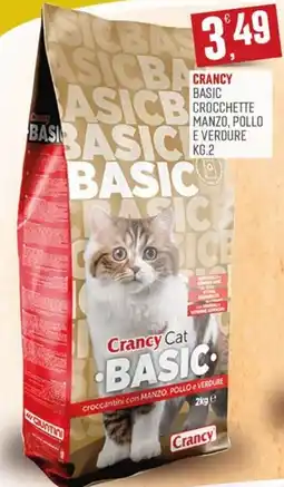 Maxipiù Crancy Cat Basic croccantini con manzo, pollo e verdure offerta