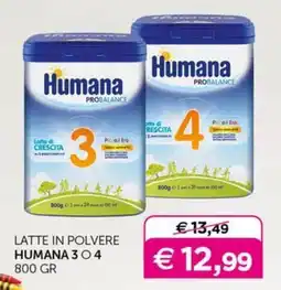 Universo Bimbo Latte in polvere Humana 3 o 4 offerta