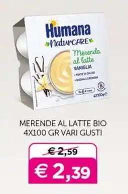 Universo Bimbo Humana NaturCare Merenda al latte Vaniglia offerta